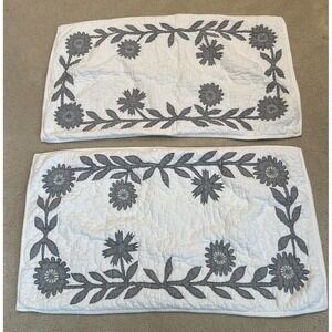 2 Pottery Barn LILO Cotton Quilted Pillow Sham King Size Cottagecore Flower